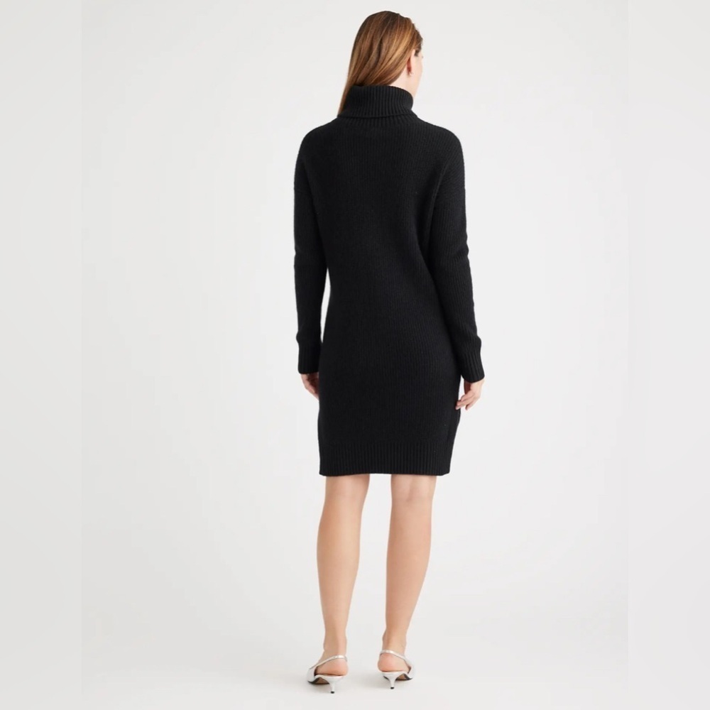 Quince NWT Black 100% Mongolian Cashmere Fisherman Maternity Sweater Dress Med - Picture 3 of 15